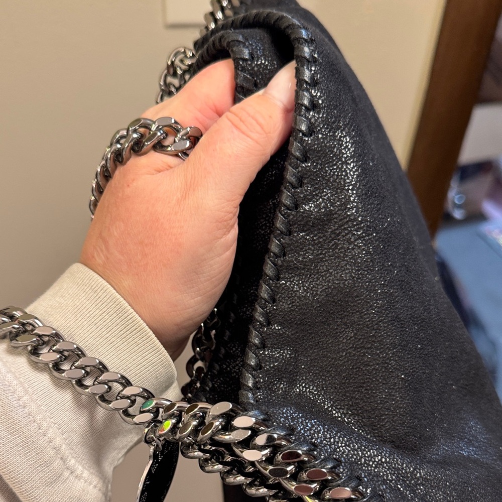 Stella McCartney Falabella Shaggy Dear Small Tote-Black Vegan Leather - Picture 9 of 16